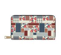 Portefeuille Femme Cuir Bifold Multi Card Wallet, Patchwork In Country Style Portefeuilles Femmes Portefeuilles Long Sac à main