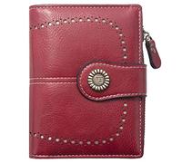 Portefeuille Femme Cuir Porte Monnaie Femmes Porte-Cartes Portefeuille Zippé Femmes avec 16 Emplacements pour Cartes Anti RFID Portefeuilles