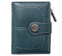 Portefeuille Femme Cuir Porte Monnaie Femmes Porte-Cartes Portefeuille Zippé Femmes avec 16 Emplacements pour Cartes Anti RFID Portefeuilles
