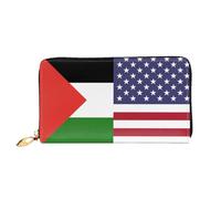 Portefeuille Femme Drapeau De L'Amitié Entre L'Amérique Et La Palestine Coin Purse Wallet Mignonne Femme Pouch Bourse avec Compartiment À Monnaie Bourse Pochette pour Femme, Fille, Ami