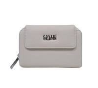 Portefeuille femme en simili cuir coloré pratique fonctionnel porte-monnaie argent cartes et documents logo en métal Coveri Collection Dimensions 14 x 9 x 2 cm Art. 05-7, beige, 14X9X2, Contemporain