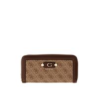 GUESS Porte-monnaie Lindsey SLG Zip-Around Latte logo brun