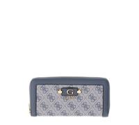 GUESS Porte-Monnaie Lindsey SLG Zip Around Wallet Slate Logo Bleu Gris