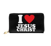 Portefeuille Femme J'aime Jésus Christ Femme Pouch Bourse Longue Coin Purse Wallet Vintage Bourse Pochette pour Fille, Prof, Femme