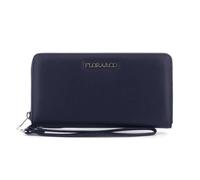 Portefeuille Femme Long Format Enveloppe 3 Compartiments À Lanière - Bleu - Flora Co Paris