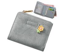 Portefeuille Femme,Portefeuille Bifold Femme - Étui portefeuille multi-cartes à deux volets avec poche zippée | Porte-cartes, portefeuille, pochette, organisateur avec fenêtre d'identification pour ca