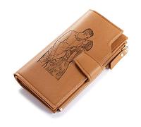 Portefeuille Femme Portefeuille personnalisé Sac à Main Photo pour Femme RFID en Cuir à Fermeture éclair Sac à Main Porte-Monnaie Longue Porte-Cartes pour Noël la Famille Ami (#1Lemon Yellow)