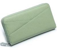 Portefeuille Femmes Mode Cuir RFID Anti-vol Brosse Log Grande Capacité Multifonctionnel Embrayage Mobile, Light Green, A