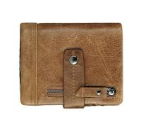 Portefeuille fin avec récupération rapide des cartes et étui en métal durable - Porte-cartes compact et élégant pour un usage quotidien, les voyages, Marron., Couleur unie