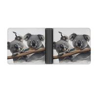 Portefeuille fin compact à deux volets en cuir koalas drôles, portefeuille minimaliste pour homme avec porte-cartes de crédit, fente pour pièces de monnaie, fenêtre d'identité, unisexe