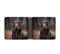 Portefeuille fin compact à deux volets en cuir pour labrador retriever, portefeuille minimaliste pour homme avec porte-cartes de crédit, fente pour pièces de monnaie, fenêtre d'identité, unisexe