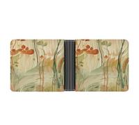 Portefeuille fin compact à deux volets Orange Line Art Portefeuille en cuir Portefeuille minimaliste pour homme avec porte-cartes de crédit fente pour pièces d'identité Fenêtre d'identification