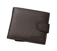 Portefeuille fin en cuir de vache véritable pour homme, blocage fin à deux volets avec emplacements pour cartes et fenêtre pour carte d'identité, Marron-1., Taille unique, Classique