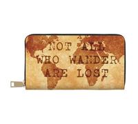 Portefeuille fin en cuir pour homme et femme - Not All Those Who Wander Are Lost2 Portefeuille pour femmes et hommes avec fermeture éclair