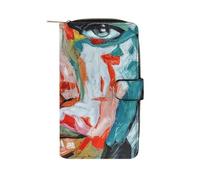 Portefeuille fin en cuir synthétique véritable pour homme et femme - Blocage fin à deux volets avec 12 emplacements pour cartes, porte-monnaie, porte-cartes de crédit et d'identité, idéal pour les