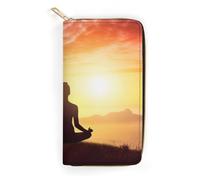 Portefeuille fin et fin en cuir synthétique pour cartes de crédit et de méditation, avec fermeture éclair, poche pour pièces d'identité, porte-monnaie, porte-monnaie, petite taille avec fermeture