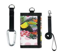 Portefeuille fin et léger avec motif floral et oiseaux de toucan