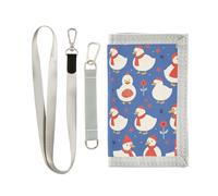 Portefeuille fin pour homme avec pince à billets avec cordon - Motif canard - Bleu marine, Dessin animé blanc mignon canard bleu marine, 1 size, Tendance