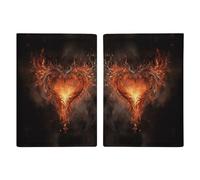 Portefeuille fin pour passeport avec inscription « Show A Heart on Fire » - Porte-cartes imprimé - Portefeuille en cuir pour documents de voyage - Style décontracté - 20,3 x 13,8 cm, Style :,