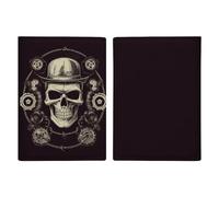 Portefeuille fin pour passeport avec tête de mort portant un chapeau imprimé porte-cartes, portefeuille en cuir pour documents de voyage, style, 20,3 x 13,8 cm, décontracté, Style :, 20.3x13.8cm,