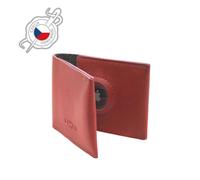 Portefeuille FIXED pour AirTag en cuir de vachette véritable, rouge