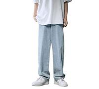 Portefeuille Flamme Hommes Casual Fashion Loose Plus Size Jeans Street Wide Leg Pantalons Pantalons Sueurs De pour Hommes (Blue, XL)