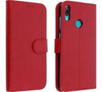 Portefeuille Flip Cover, étui à rabat en similicuir pour Huawei Y7 2019 - Rouge