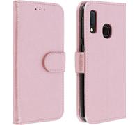 Portefeuille Flip Cover, étui à rabat en similicuir pour Samsung Galaxy A20e - Or rose