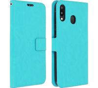 Portefeuille Flip Stand Cover & fonction stand pour Samsung Galaxy M20 - Bleu turquoise