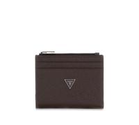 Guess Homme Portefeuille Bifold Milano Bifold Top Zip Marron Chêne Foncé/Gris