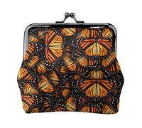 Portefeuille Heaps of Orange Monarch Butterflies pour femme, porte-monnaie pour femme, petit portefeuille pour femme, élégant et personnalisé, noir, One Size, Art déco