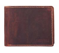 Portefeuille homme - AKZENT - format horizontal - Cuir véritable - Marron - 10 emplacements cartes