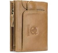 Portefeuille Homme Cuir BULLCAPTAIN Porte Monnaie Homme - Mode - 12.5x3.5x9.5cm - Marron clair01