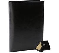 Portefeuille homme en cuir noir - TK 1979 - trois volets - 11 emplacements pour cartes CB