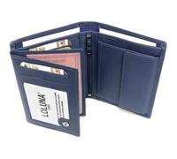 Portefeuille homme / femme cuir avec porte monnaie fermeture eclair, volet 10 cartes, identité, permis, billet Bleu -LOLUNA®