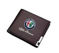 Portefeuille Homme pour Alfa Romeo 156 2002-2007, Porte-Papiers Voiture Portefeuille en Cuir avec Compartiment Transparent Porte Carte pour Permis de Conduire Accessoire,B-Brown