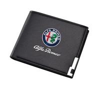 Portefeuille Homme pour Alfa Romeo Mito 2008-2018, Porte-Papiers Voiture Portefeuille en Cuir avec Compartiment Transparent Porte Carte pour Permis de Conduire Accessoire,A-Black