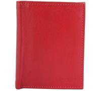 Portefeuille homme vertical - AKZENT - Modèle unique - Cuir vachette - Rouge - 10 emplacements cartes