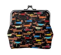 Portefeuille « I Love My Dog Teckels » pour femme, porte-monnaie pour femme, petit portefeuille pour femme, adapté pour les femmes, élégant et personnalisé, noir, One Size, Art déco