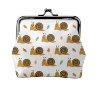 Portefeuille imprimé escargot blanc café portefeuille fermeture baiser petit portefeuille en cuir PU pour femme