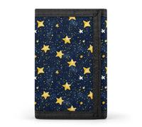 Portefeuille imprimé étoiles dans le ciel nocturne pour homme, petit portefeuille à deux volets pour homme, 8 porte-cartes de crédit, poche avant mince minimaliste