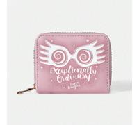 Portefeuille imprimé Spectrespecs de Luna Lovegood, rose, mini-porte-monnaie kawaii magique Y2K pour l'école et l'usage quotidien, porte-monnaie à fermeture éclair avec motif de personnage de dessin a