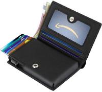 Portefeuille INF avec protection RFID Cuir véritable noir