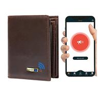 Portefeuille intelligent Bluetooth avec enregistrement GPS en cuir véritable pour homme Portefeuille de grande capacité pour cartes de crédit, café