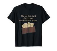 Portefeuille introverti anti-social humour design excuse T-Shirt