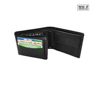 LOLUNA® Portefeuille Homme en Cuir Protection RFID Blocage - modèle Italien Multi Cartes - idée Cadeau Noël, fête, Anniversaire - Noir
