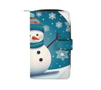 Portefeuille, joli portefeuille imprimé bonhomme de neige, portefeuille de voyage, portefeuille durable, portefeuille portable, portefeuille universel, portefeuille en cuir, joli bonhomme de neige,