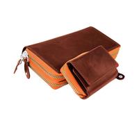 Portefeuille Just en cuir marron format horizontal pratique