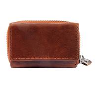 Portefeuille - JUST - JU330 - Cuir de chèvre marron - Format horizontal compact - Fermeture zippée