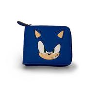 KARACTERMANIA Sonic The Hedgehog Face-Portefeuille Man Zip, Bleu, 12 x 10 cm